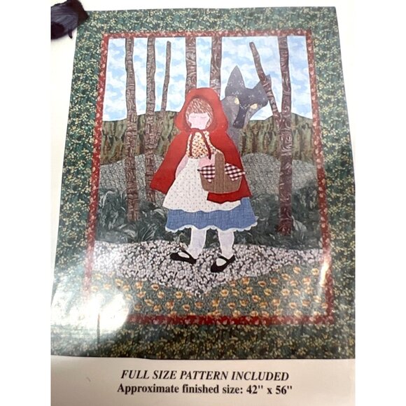Red Riding Hood And The Wolf Quilt Pattern 42" X 56" Appliqué Glenwood Sewing - Picture 1 of 3